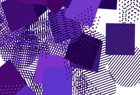 Light Purple, Pink vector background with triangles, circles, cubes. Stock Illustration