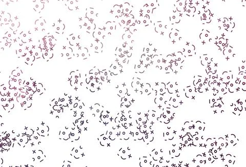 Light Purple, Pink vector background with arithmetic signs. Stock Illustration