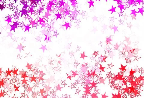 Light Purple, Pink vector background with colored stars. Stock Illustration