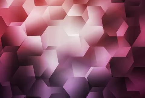 Light Purple, Pink vector background with set of hexagons. Stock Illustration