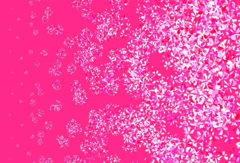 Light Purple, Pink vector doodle pattern with leaves. Stock Illustration