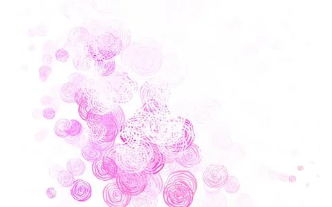Light Purple, Pink vector doodle pattern with roses. Stock Illustration