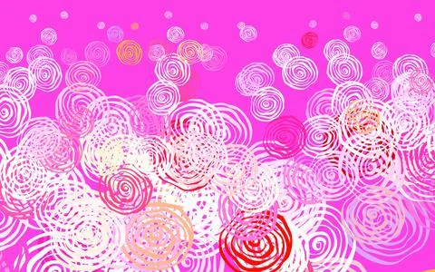 Light Purple, Pink vector doodle pattern with roses. Stock Illustration