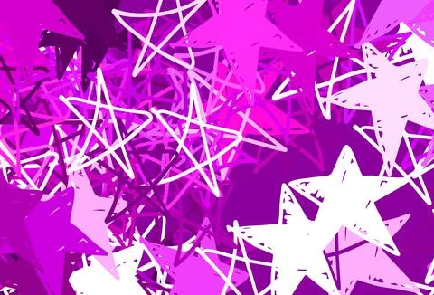 Light Purple, Pink vector layout with bright stars. Stock Illustration