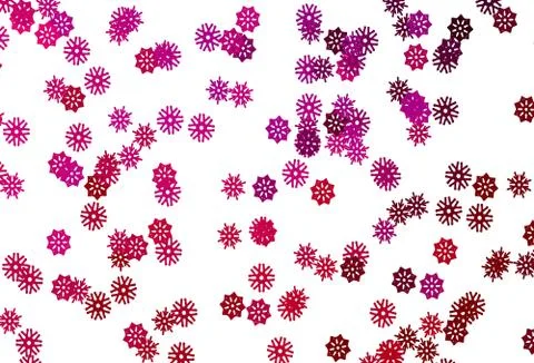 Light Purple, Pink vector pattern with christmas snowflakes. Illustrazione stock