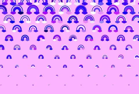 Light Purple, Pink vector pattern with rainbow elements. Stock Illustration