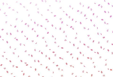 Light Purple, Pink vector pattern with music elements. 스톡 일러스트