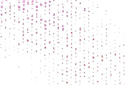 Light Purple, Pink vector pattern with arithmetic signs. Stock Illustration