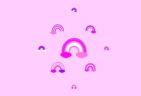 Light Purple, Pink vector pattern with rainbow elements. Illustrazione stock