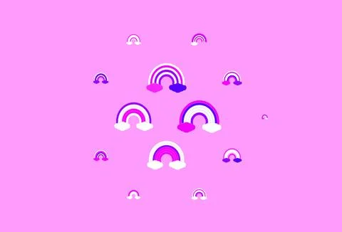 Light Purple, Pink vector pattern with rainbow elements. Stock Illustration