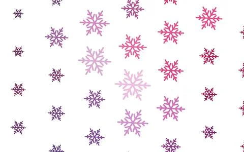 Light Purple, Pink vector pattern with christmas snowflakes, stars. 스톡 일러스트
