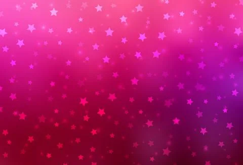 Light Purple, Pink vector pattern with christmas snowflakes, stars. Stock Illustration
