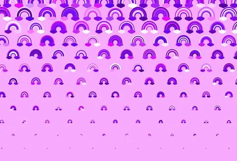 Light Purple, Pink vector template with rainbow signs. Stock Illustration