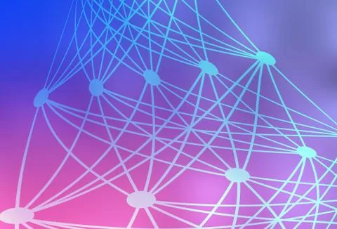 Light Purple, Pink vector texture with artificial intelligence concept. Illustrazione stock