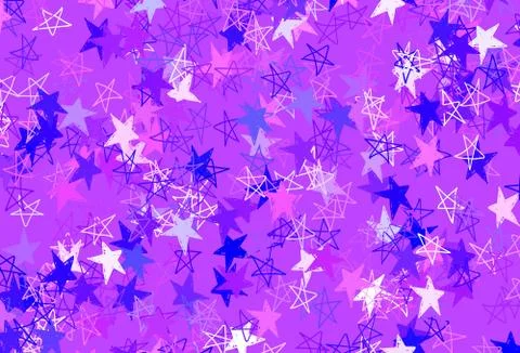 Light Purple, Pink vector texture with beautiful stars. Stock Illustration