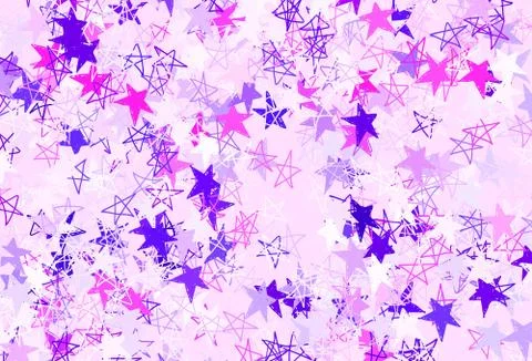 Light Purple, Pink vector texture with beautiful stars. Stock Illustration