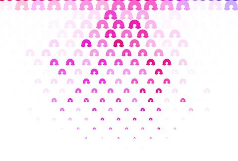 Light Purple, Pink vector texture with rainbows, clouds. Stock Illustration