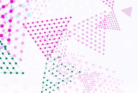 Light Purple, Pink vector texture with triangular style with circles. Stockillustratie