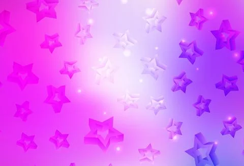Light Purple, Pink vector texture with beautiful stars. Stock Illustration
