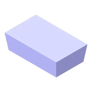 Light purple rectangular cuboid representing data in isometric view Illustrazione stock