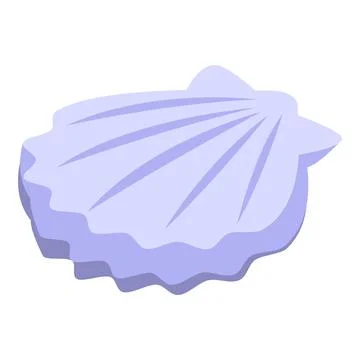 Light purple scallop seashell lying closed showing growth rings Illustrazione stock