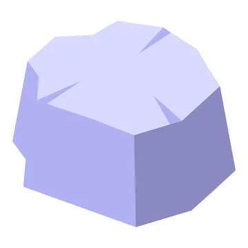 Light purple stone polygonal rock representing geology and nature Stock Illustration