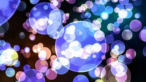 Light purple tone bubble divine dimension bokeh blur absract dark isolated Stock Illustration