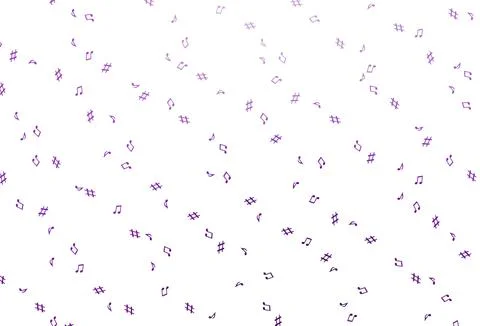 Light Purple vector backdrop with music notes. Stock Illustration