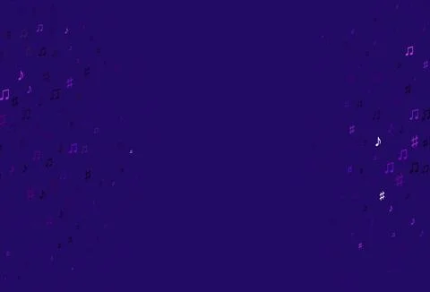 Light Purple vector backdrop with music notes. Illustrazione stock