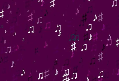 Light Purple vector backdrop with music notes. Illustrazione stock