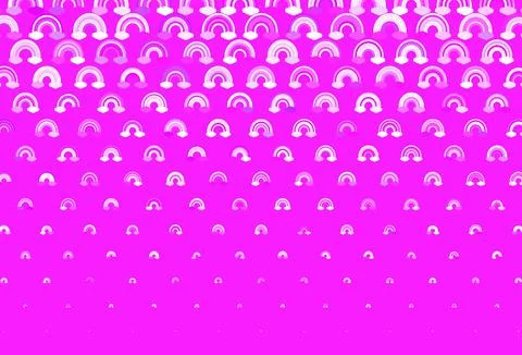 Light Purple vector backdrop with rainbows, clouds. Illustrazione stock