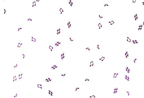Light Purple vector background with music symbols. イラスト素材