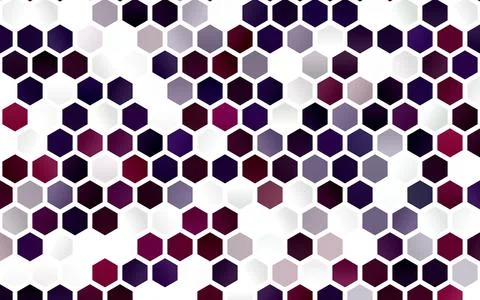 Light Purple vector cover with set of hexagons. Illustrazione stock