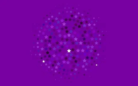 Light Purple vector cover with small and big stars. Stock Illustration