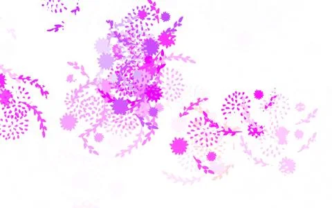 Light Purple vector doodle pattern with flowers, roses. Illustrazione stock