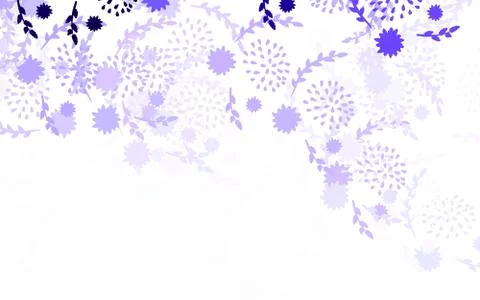 Light Purple vector doodle pattern with flowers, roses. Stock Illustration