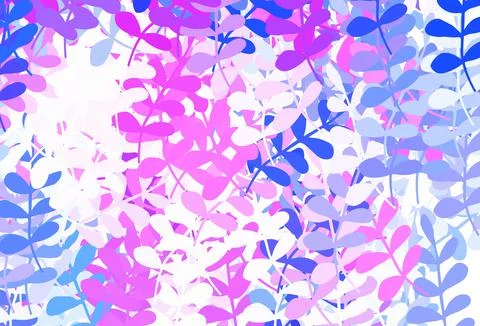 Light Purple vector doodle pattern with leaves. Stock Illustration