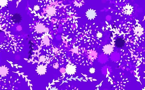 Light Purple vector doodle pattern with flowers, roses. Stock Illustration