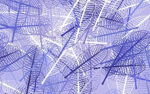 Light Purple vector doodle pattern with leaves. Illustrazione stock
