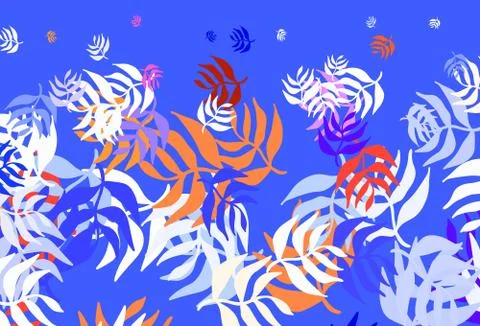 Light Purple vector natural pattern with leaves. Stock Illustration