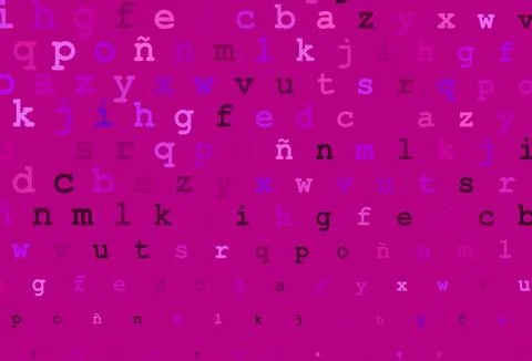 Light purple vector pattern with ABC symbols. Stock Illustration