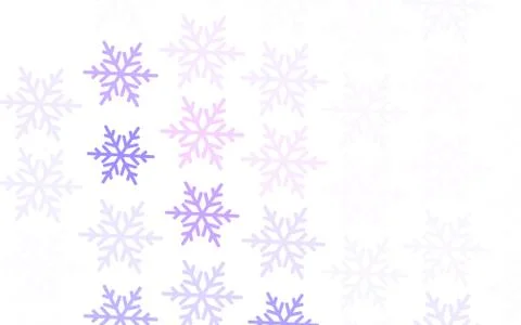 Light Purple vector pattern with christmas snowflakes, stars. Stock Illustration