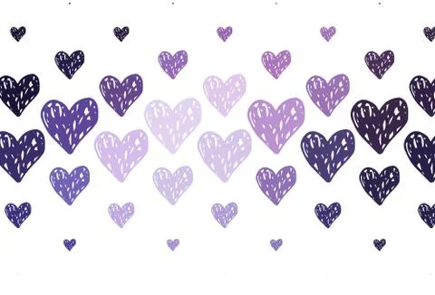 Light Purple vector pattern with colorful hearts. Stock Illustration