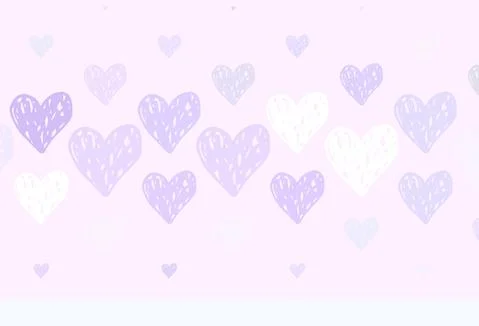 Light Purple vector pattern with colorful hearts. Stock Illustration