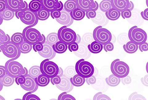 Light Purple vector pattern with curved circles. Stock Illustration