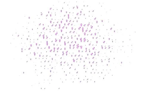 Light purple vector pattern with gender elements. Stock Illustration