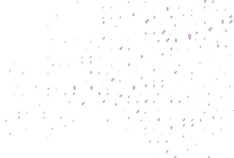Light purple vector pattern with gender elements. Stock Illustration