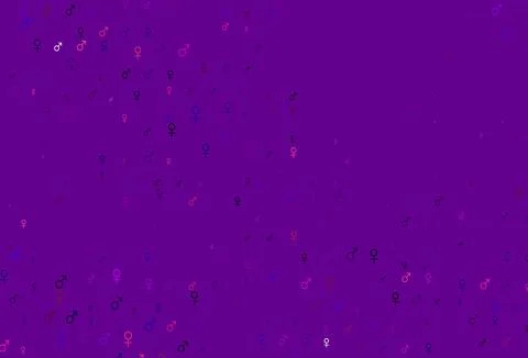 Light purple vector pattern with gender elements. Stockillustratie
