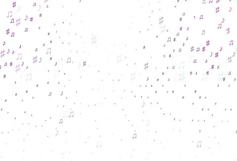 Light Purple vector pattern with music elements. Stock Illustration