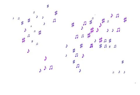 Light Purple vector pattern with music elements. Illustrazione stock